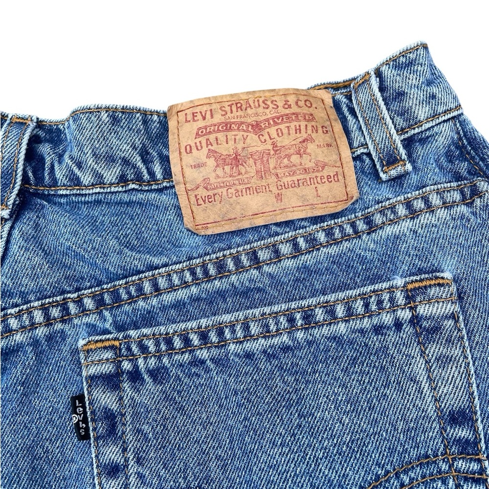 LEVI’S Vintage 90s Black Tab High Rise Button Fly Jean Shorts - Picture 3 of 6